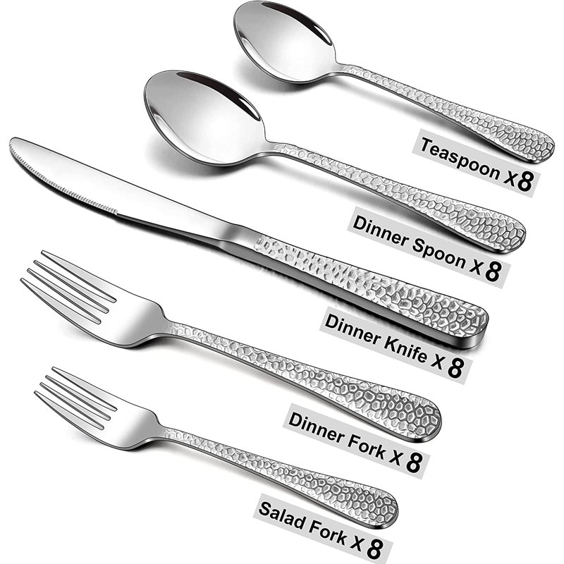 Everly Quinn Stainless Steel Flatware Set Service for 8 & Reviews